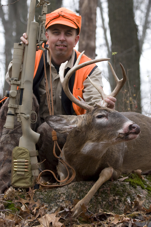 00210-21 This buck fell to the 175 gr. .308 MatchKing bullet. It was one of the fastest and most dramatic kills the author has ever seen.