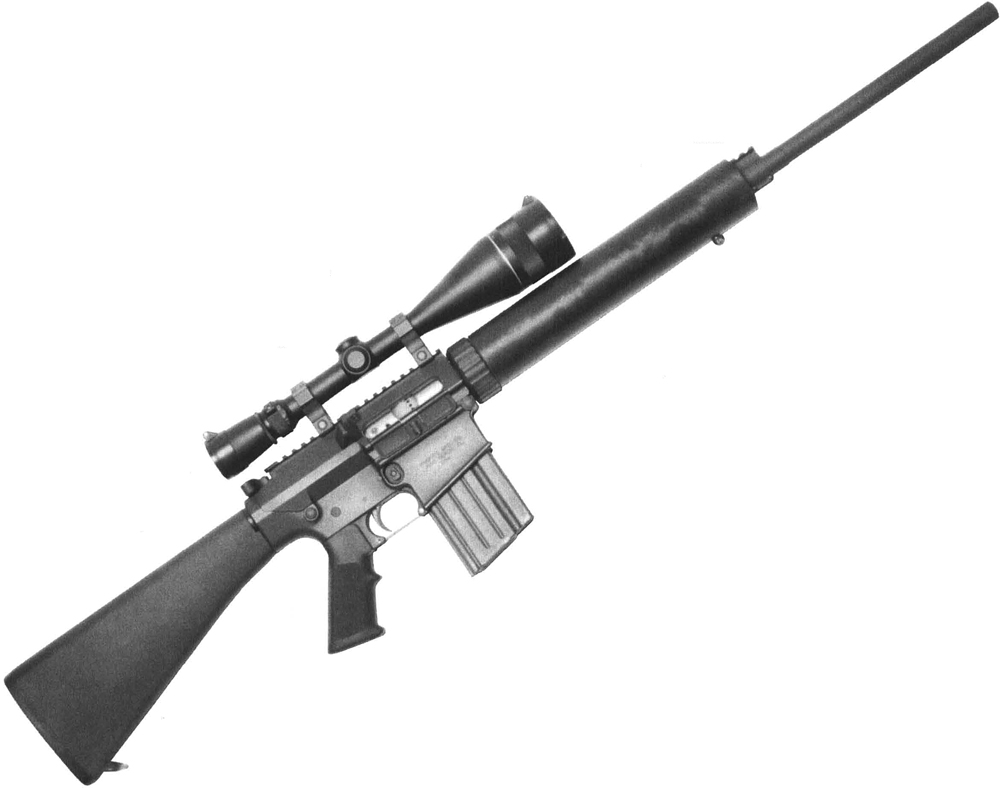 14-ar The SR25, perhaps the most accurate autoloader on the face of the earth. Gene Stoner revives his original AR10 design, with some added features of the M16A2, to build this semi-automatic 7.62×51 mm sniper rifle.