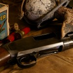 A 16-gauge pump gun is a thing of ergonomic beauty. This one is a Winchester Model 12, from the 1930s.