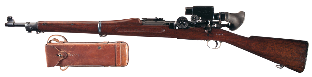 1903-Lead1B The Finest Condition U.S. Model 1903 Springfield Model 1913 Warner & Swasey Sniper Rifle. Price realized: $46,000.