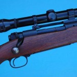 The 2 3/4x Redfield on this M70 is Wayne’s idea of a fine all-around big game sight. Note low mount.