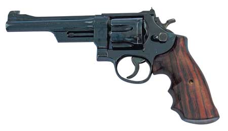 Author won his first state championship (police combat) in 1973 with this Model 27-1, rebarreled to 6 inches and now wearing Eagle Grips.