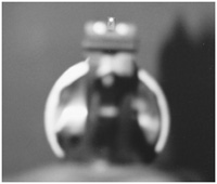 The most precise, almost surgical, accuracy comes when the eye focuses on the front sight, with the rear sight in secondary focus and target in tertiary focus.