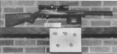 Ruger 10/22 with bull barrel works well in the field and shoots 1/2-inch 50-yard groups with CCI standard ammo.