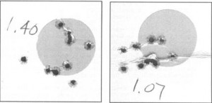 The second-best and second-worst of ten-shot at 50 yards with a factory ATD demonstrate that some rifles should be left as-is.