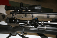 The Shepherd scope, with its dual reticle system, is metered out to represent known sizes for estimating range. The lines correspong to 18 inches, the width of a man’s shoulders and the width of the chest cavity in hoofed mammals.