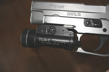 The Streamlight TLR-1 offers 80 lumens and a couple cool switch options that make it very handy. You’ll like it.