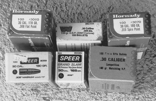 Most bullets are packed 100 to a sturdy box, with the diameter, weight and style of bullet-flat-point, hollowpoint, etc. - marked on the box.