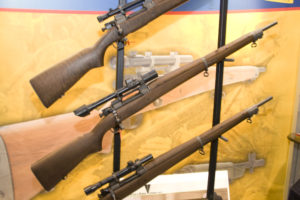 Gibbs-4 The Gibbs Springfield reproductions feature original actions, with aftermarket furniture and modern replica optics.
