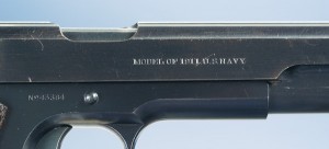 1911GreatWar-8 A close-up of the roll marking. If you find an “old pistol” in the attic and it has this marking on it, you’re looking at a pistol a century old. Photo courtesy Rock Island Auctions