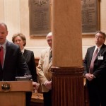 Left to right: Senator Kit Jennings, Governor Matt Mead, Rep. Lorraine Quarberg, Rep. Allen Jaggi, WyGO Director Anthony Bouchard, NAGR Director Dudley Brown