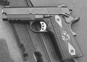1911Commanders-LeadA600 Today we have 4-inch pistols with night sights and complete reliability – and frame rails as well. The LW Operator is a first-class all-around 1911.
