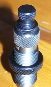ReddingReloading-3 Dies are set up to allow finger-tightening, rather than require tightening with a screwdriver or small wrench.