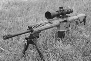 SemiautoSniper-6 The military is moving from just bolt guns to adding semi-auto (and select-fire) sniper rifles. This is a LWRCI REPR, done up in flat dark earth.