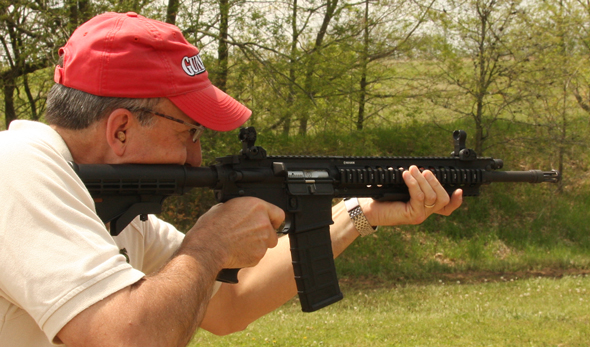 RugerSR556-LeadC590 The first rounds out of the new SR556, while the rest of the gun writers waited their turns. We could not make it choke, then or since.