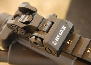 RugerSR556-LeadE590 The sights are Troy, re-badged for Ruger. Ruger knows a good thing when they see it and didn’t try to re-invent the BUIS wheel.