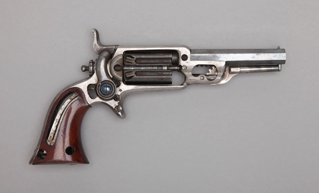 sidehammer-large Cutaway Model 1855 Sidehammer Revolver.