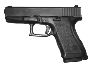 Chambered for the .40 Smith & Wesson cartridge, the Glock Model 23 is a fairly compact semiauto pistol that can be fired in double action only. It has a polymer frame,