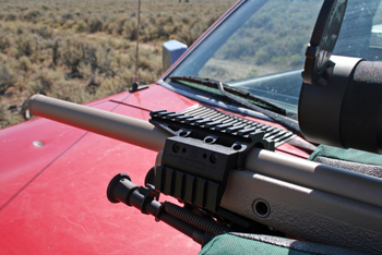 The TAC-308 comes with an accessory rail mounted on the A-5 stock for night optics.