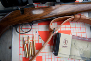 280Ackley-2 One of the better groups shot from the author’s custom .280 AI. The Nosler Custom 140 gr. AccuBond outshot reloads in the accuracy department.