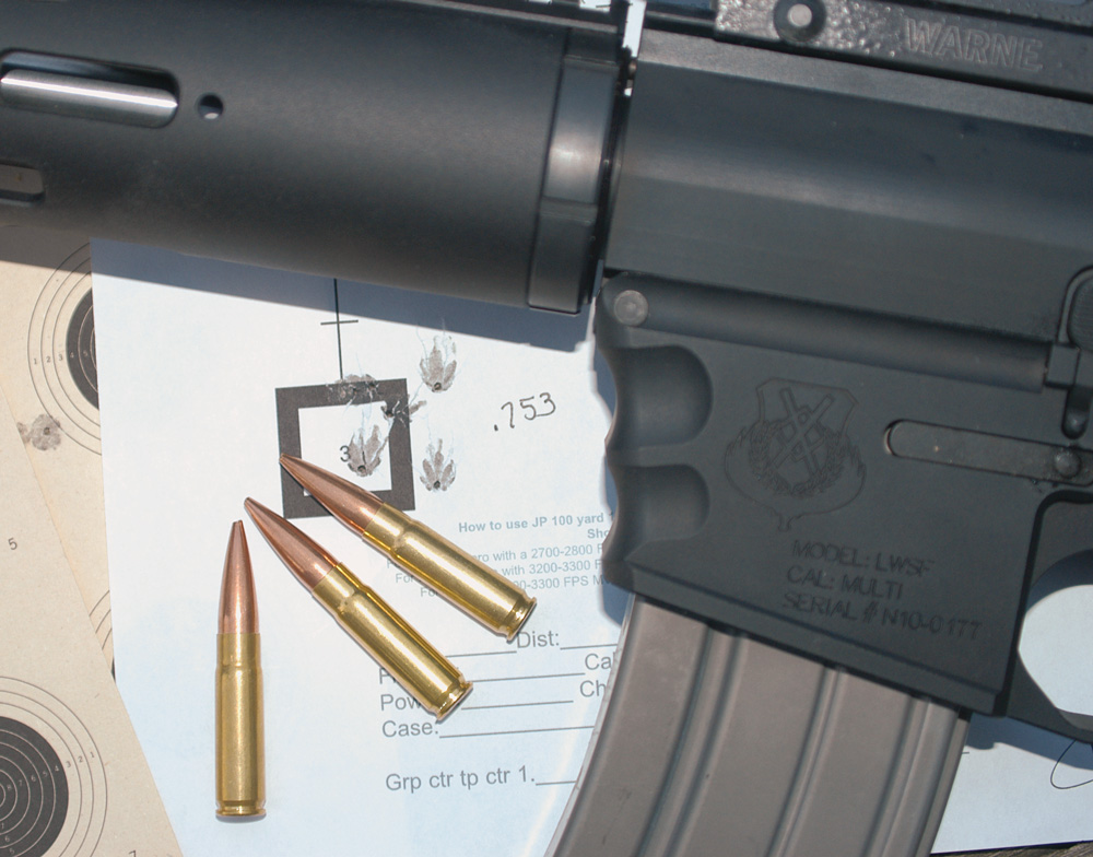 During load development, the Loki Weapons System Patrol Rifle in 300 BLK was fitted with a Leupold Mark 4 6.5-20x ER/T variable to wring out its sub-MOA capabilities.