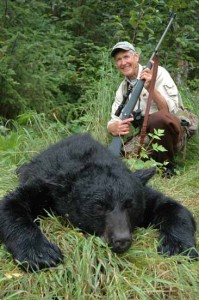 Black Bear Hunting The author and a black bear
