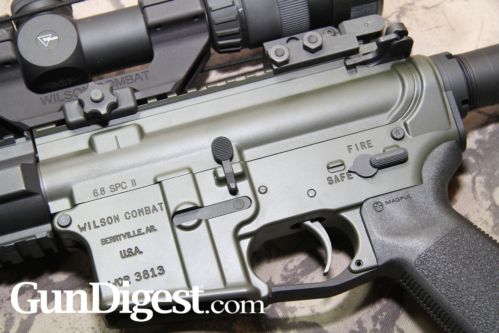AR15Review-Wilson6.8-2 The other Wilson 6.8 that arrived had a Trijicon scope on it, to take advantage of the long-range capabilities of the 6.8 cartridge. Too bad my home range is only good out to 100 yards.