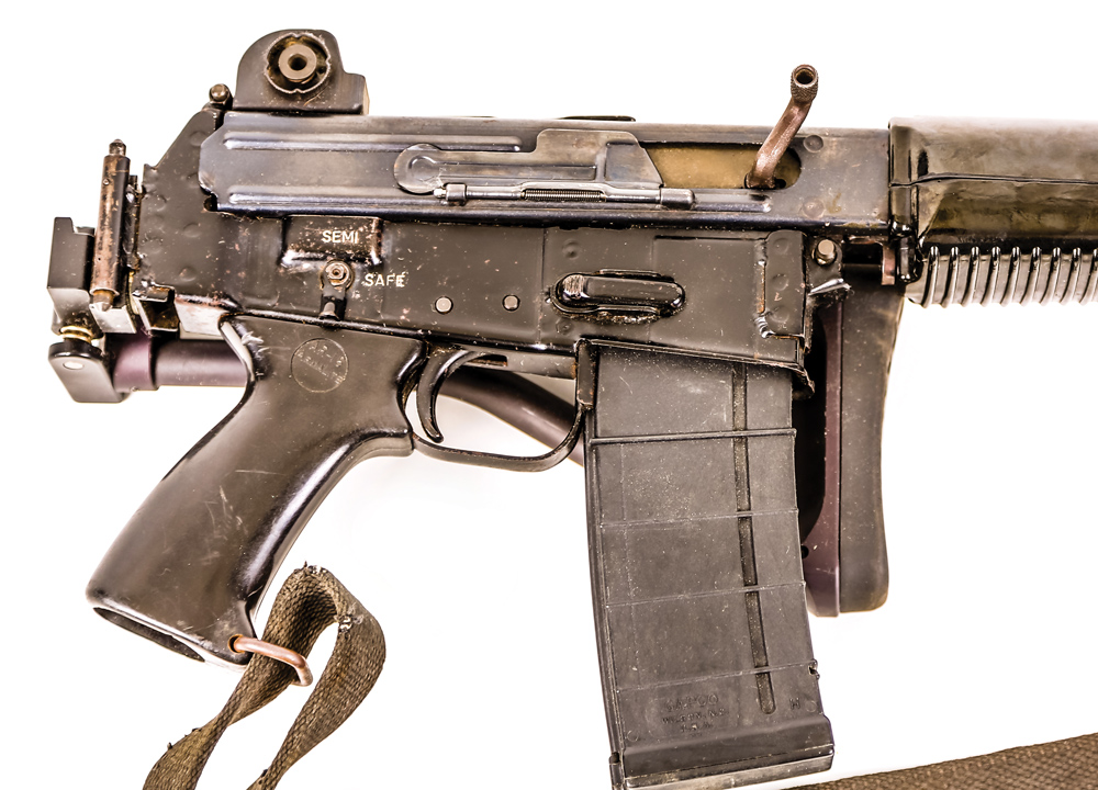 The AR-18 was designed for manufacture by unskilled labor. Made mostly of stamped metal, the number of machining operations were minimized. Author photo