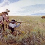 Sharpshooting buffalo hunters of the Old West. The Sharps rifles and cartridges were instrumental in bringing the population of the wild American buffalo to its knees