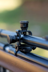 1903-style spring-loaded turrets are included with the Leatherwood USMC, and need to be installed by a gunsmith. Adjustment is ¼ MOA elevation and windage.