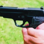 If the right-handed shooter fires with thumbs curled down, thumb won’t block operation of slide lock lever.