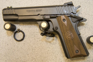 ChiappaDBB-2 The Chiappa .45DBB sports classic looks and an innovative action - innovative by 1911 standards.