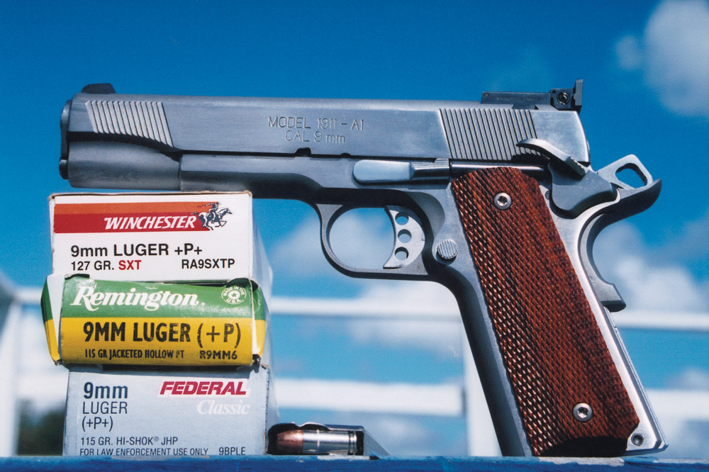 ColtNationalMatch-3 Springfield Armory’s match grade guns are spiritual descendants of the National Match, author suggests. This one, in 9mm, is also an effective fight-stopper with the sort of ammo shown.
