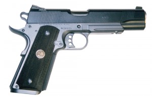 ColtNationalMatch-5 In everything but glassy finish, Wilson Combat CQB equals National Match in quality and exceeds it in accuracy. The author bought this one after shooting multiple one-inch 25-yard groups with it in testing.