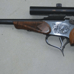 Ayoob’s first Contender, a 1970s model with T/C scope and elegant octagonal barrel.