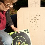 Bottom target, shot a couple of weeks before the class, shows a typical shot group for me prior to the training. Cardboard IDPA target shows the results of the qualification round at the end of the class.