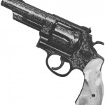 The first S & W 44 Magnum with 4-inch barrel, engraved and stocked by the Gun Reblu Co., Biltmore, N. C.