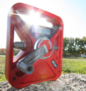 Eton-FRX3-Review-Lead The ETON FRX3 features a built-in solar panel, and requires about 10 hours in direct sunlight for a full charge. Leave it near a window and it charges automatically so it’s always ready.