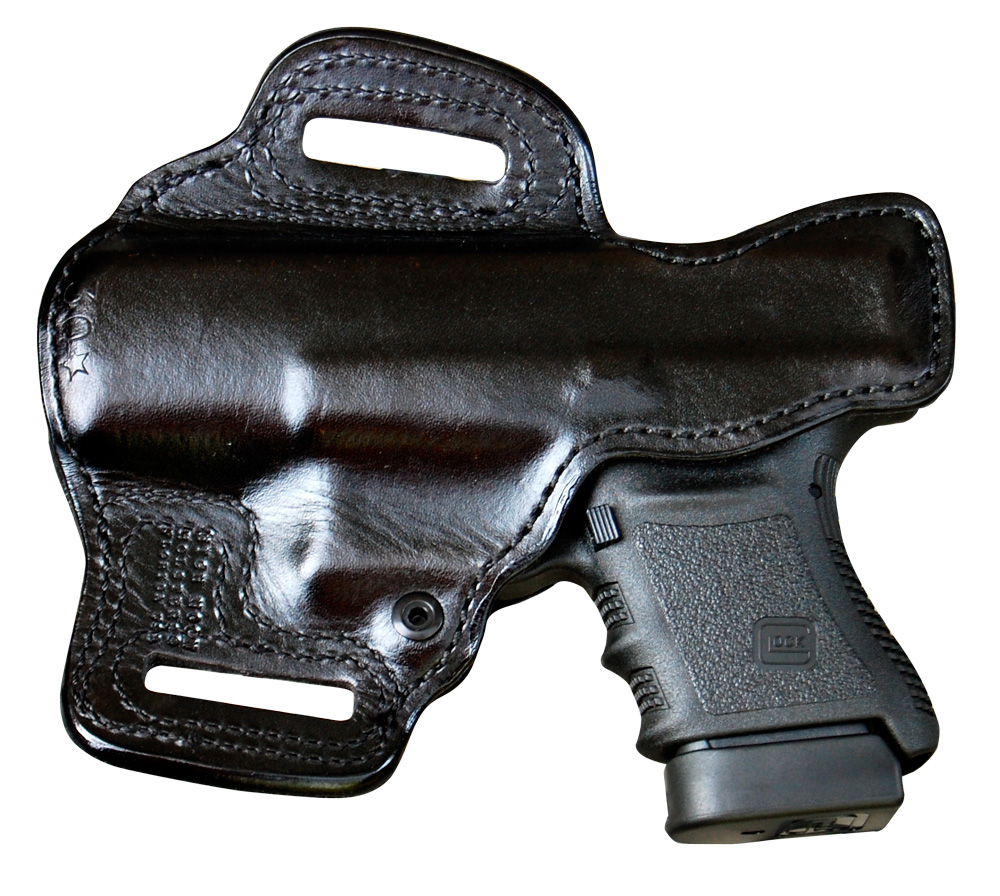 The High Noon Slide Guard holster is a good match with the Glock 30S for shooters that like the gun to ride outside the pants and on the belt for quick access.