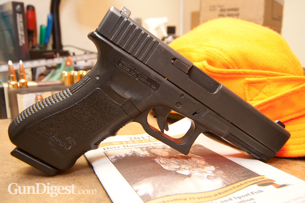 Glock-Handgun-Hunting-1000 The Glock 10mm auto (G20) is an excellent choice for whitetail hunting. Just be sure to check your state's hunting regulations for handgun restrictions.