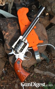 Handgun-Review-Ruger-Nine-2 For plinking, the Single-Nine is a winner. That Champion target is about 6 ½ inches tall, and anyone who can hit that thing consistently at 25 yards will have no trouble putting rabbits in the cooler.