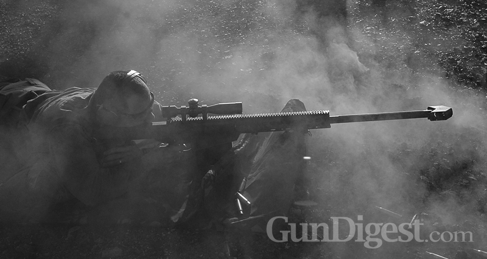 Long_Range_Shooting_1 For really long shots, the .50 BMG is hard to beat. Here a class of shooters practices with their Barrett .50s at the NRA Whittington Center near Raton, New Mexico. Yes, they rattle the windows.