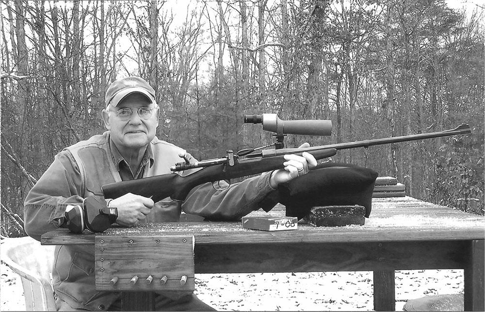 OGGMauser-Lead2 A picture of the author at his 200-yard shooting bench. He was pleased with the appearance, balance and accuracy of his converted Yugo Mauser.