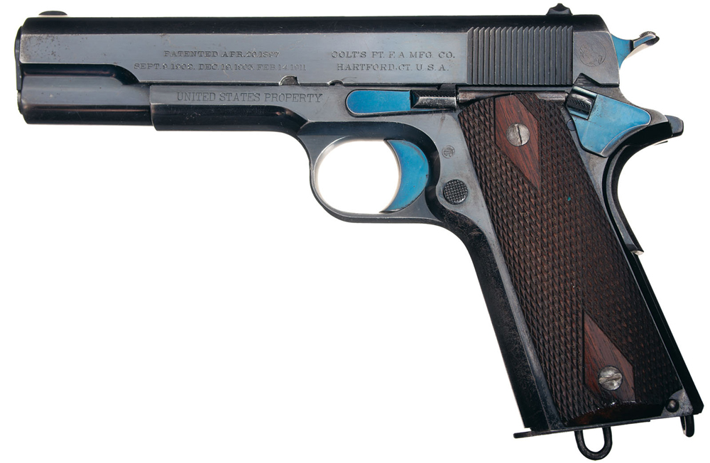 RIA1911 Rare Early Production U.S. Colt Model 1911 Semi-Automatic Pistol Serial Number 33 realized $109, 250.