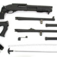 This is the MCS—Modular Combat System—for the Model 870. Three stocks, three barrels, two magazine tubes, accessory mounts, and Remington’s REM LOC quick-change stock system allow officers and military personnel to customize their shotgun to meet ever-changing circumstances in the field.
