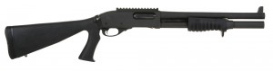 Better suited to a potential shootout, this version of the 870 MCS features an extended magazine and a longer barrel.