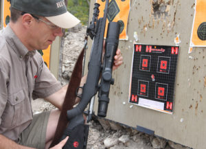 Using a Ruger American Rifle in .308, the author shot MOA groups at 100 yards and banged 9-inch steel plates all the way out to 600 yards. Author Photo 