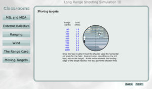 The classroom features a number of interactive instructional lessons you can take before trying things out on the range.
