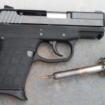 The Kel-Tec PF-9 is a thin, lightweight, single-stack 9mm pistol offering excellent purchase right out of the box. Stippling the tops of each square made it even better.