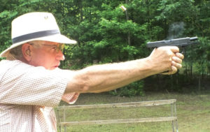 Testing the Glock 17.